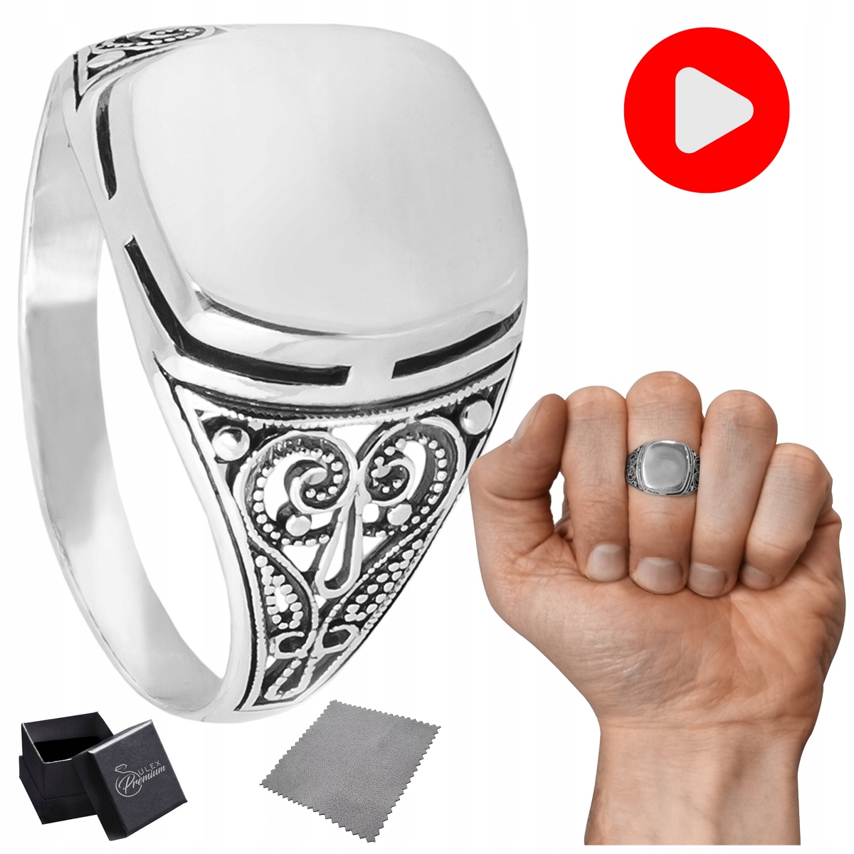 Pánský stříbrný signet ryzost 925 Ažurový leštěný prsten Gravírování vel. 17