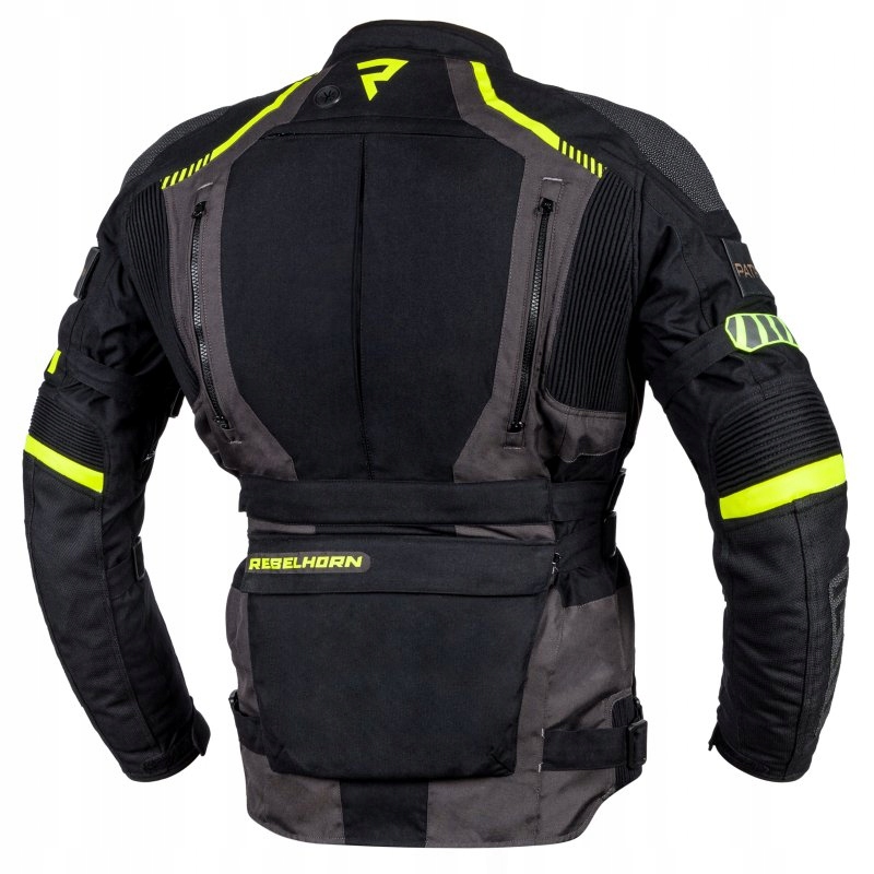 KURTKA TEKSTYLNA REBELHORN PATROL BLACK/FLO YELLOW XL Rozmiar XL