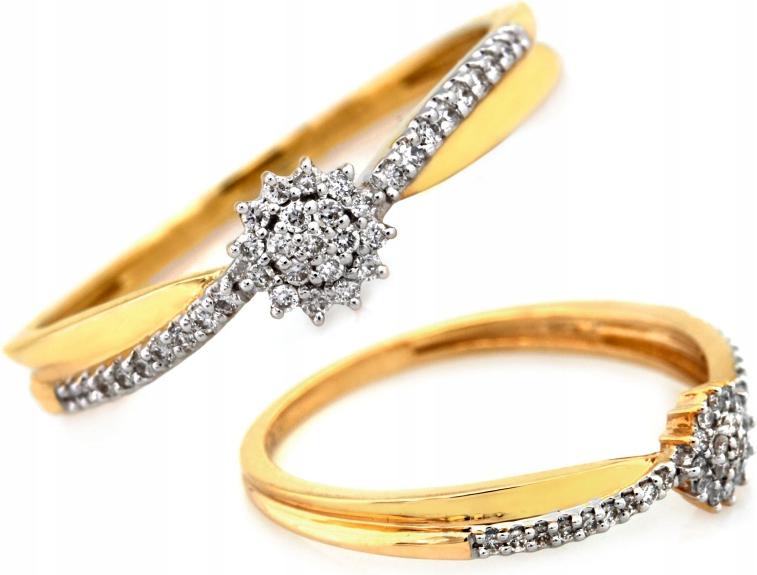 Zlatý prstýnek 585 jemný s brilianty, diamanty vel 14 dárek 14k