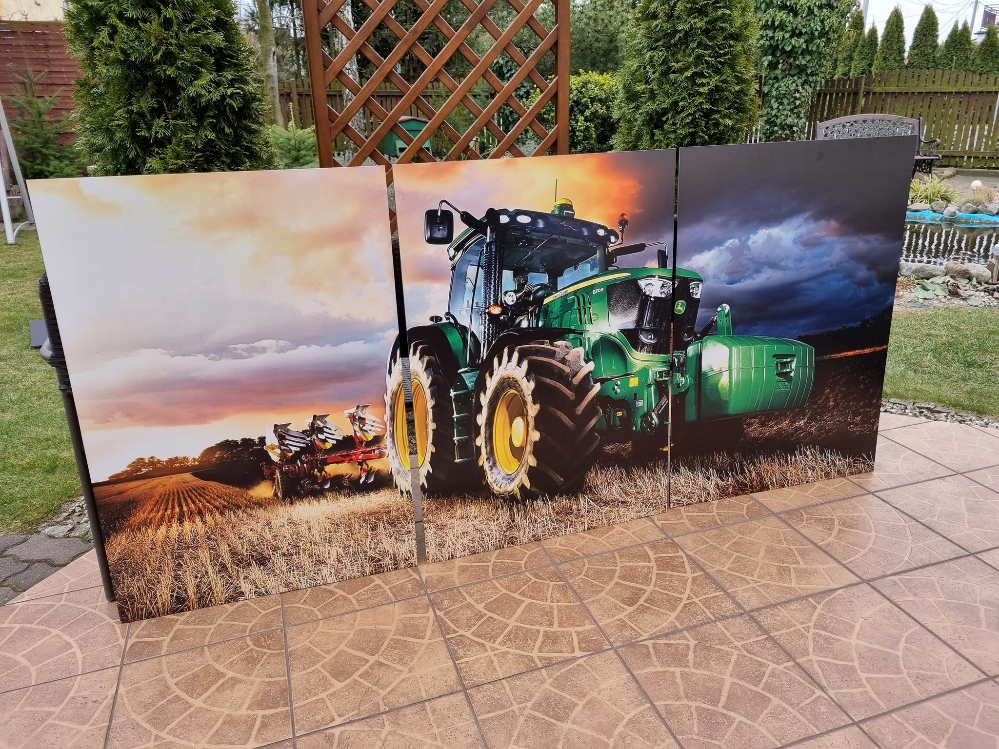 

3 x Obraz Tryptyk 3 x 70x100cm Ciągnik John Deere