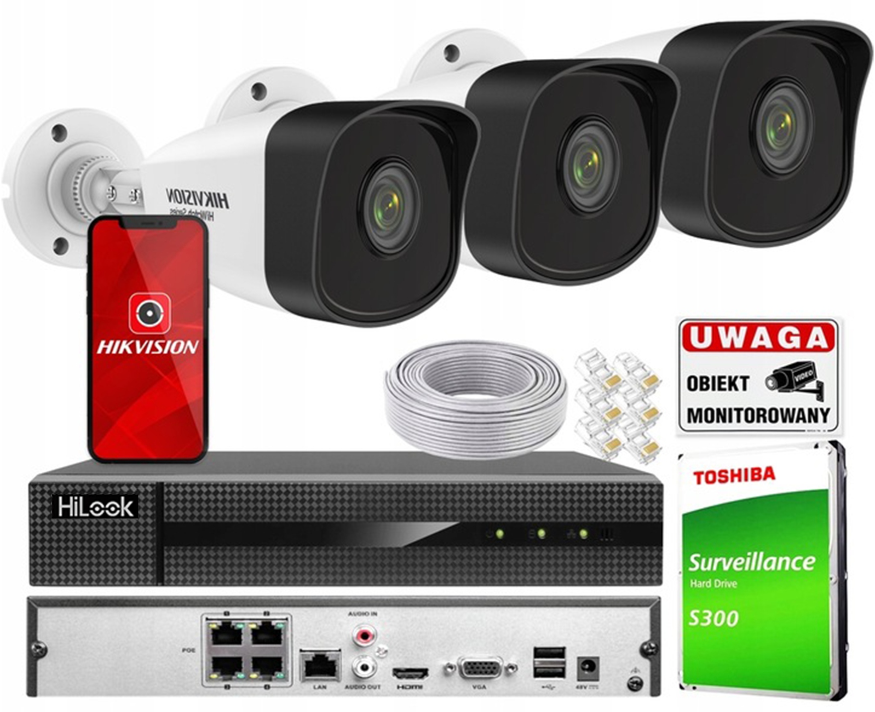 Sada kamier Hikvision 4Mpx PoE Ip do domu firmy