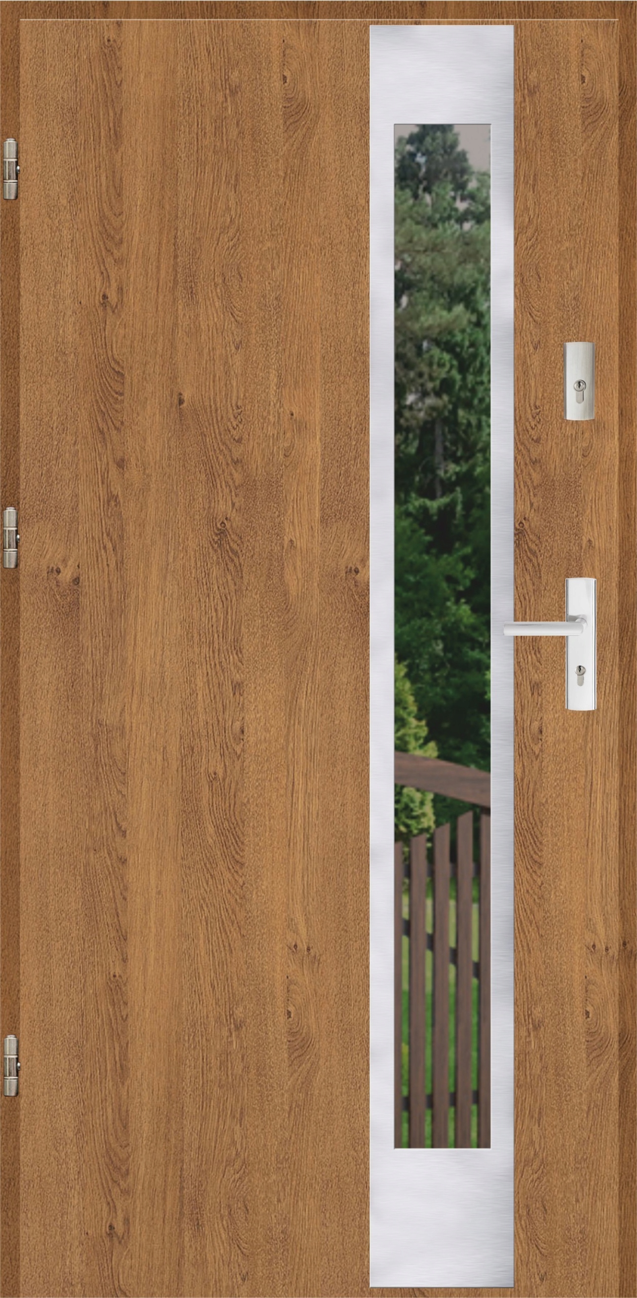 Drzwi wejściowe Ereda 55mm Płaskie 27 Inox Winchester Lewe 80 na zewnątrz