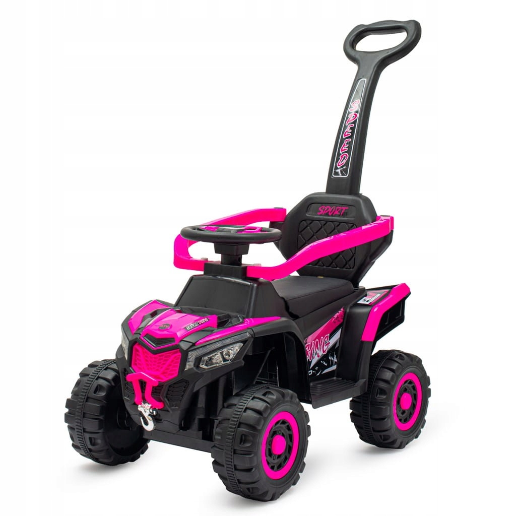 Babymix Ruggy Jeździk na aku pojazd quad 4-koła z pchaczem Dark Pink