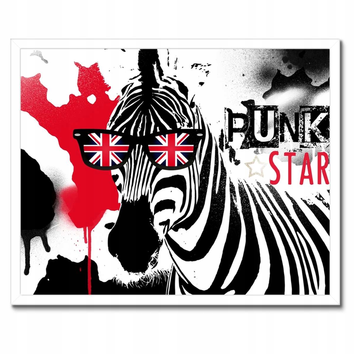 Plakáty v rámu 50x40 Zebra Punk Star Brýle