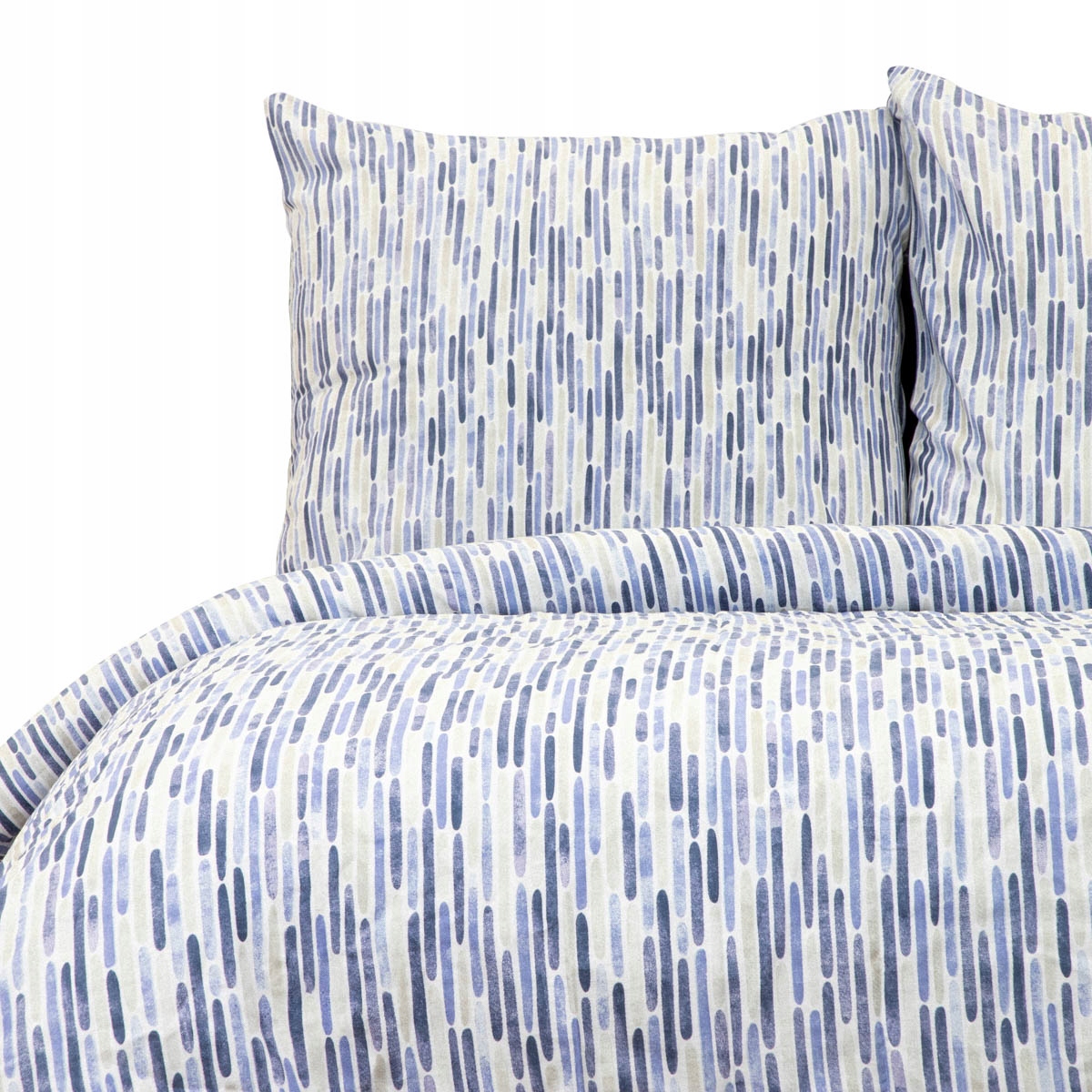 Komplet pościeli bawełnianej biała wzór 200x220 2 poszewki 70x80cm zamek