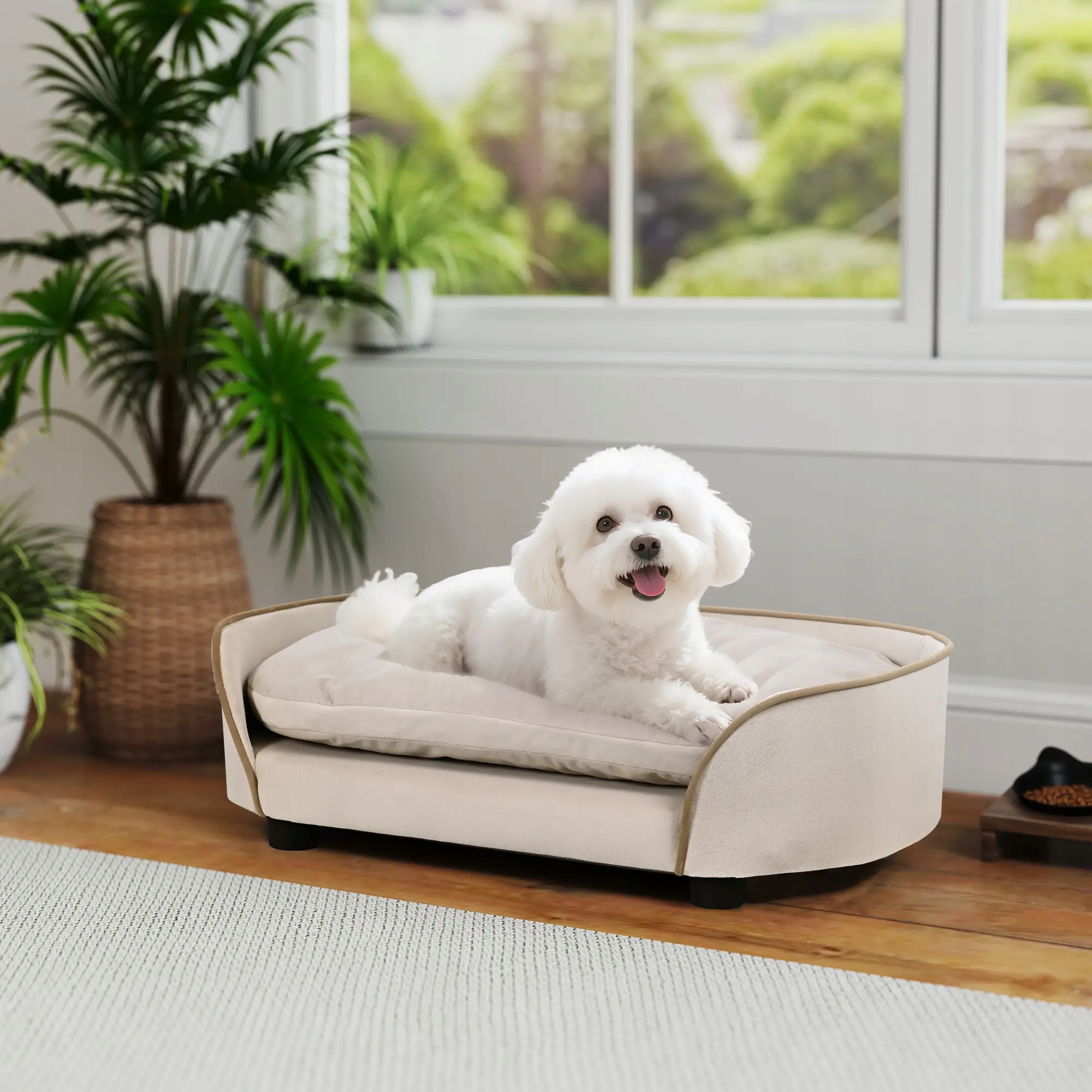 Levně Sofa PawHut pro psy 66x43x19,5 cm, odnímatelný polštář a omyvatelný potah