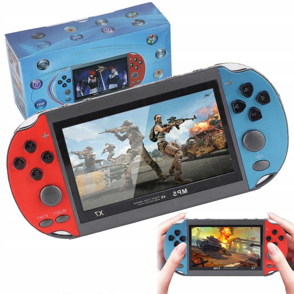 Przenośna Konsola X7 Ponad 2000 Gier Ekran 4.3 Cala Wiele Funkcji Pamięć 8G