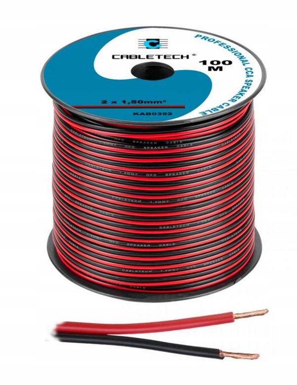 

Przewod Kabel Głośnikowy 2x1,5mm Zasilajacy Led Ca