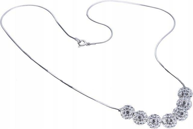 Stříbrný náhrdelník 925 kuličky s krystaly 6,10, ideální jako dárek