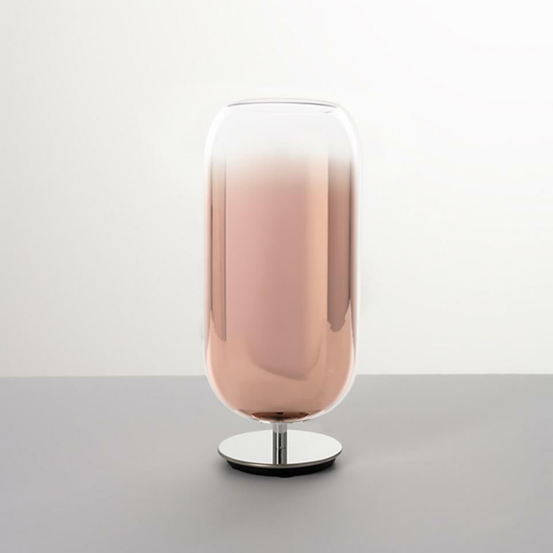 Artemide Gople stolná lampa, meď, fúkané sklo, E27, design Big, 485 mm