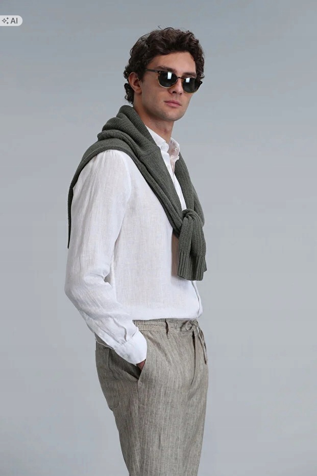 Bílá Košile Casual Z Lehce Žebrované Tkaniny 3XL 5IA