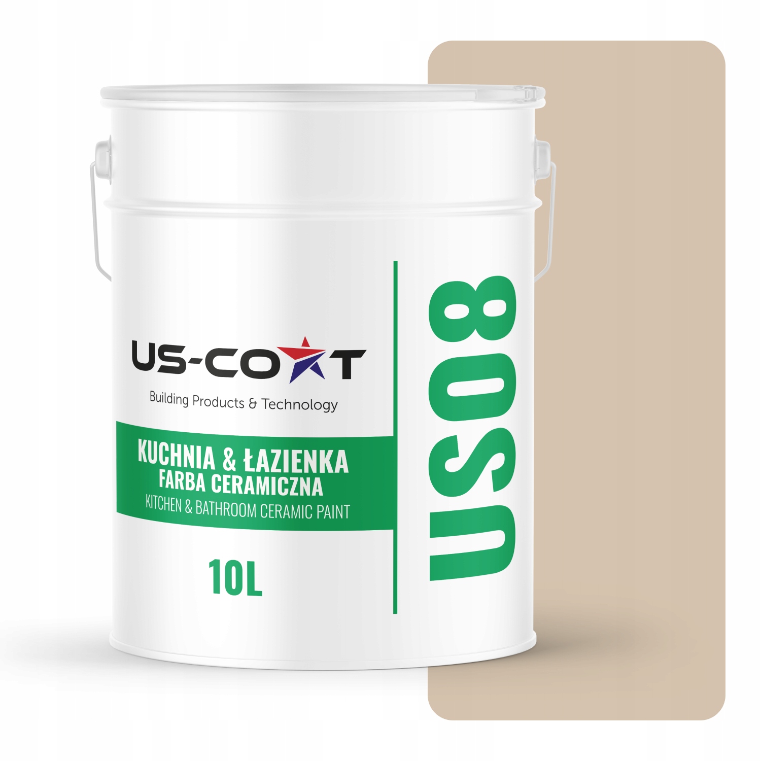 Keramická Farba Kuchyňa Kúpeľňa Béžová H4155 Hlboká Matná 10 L Nástenná