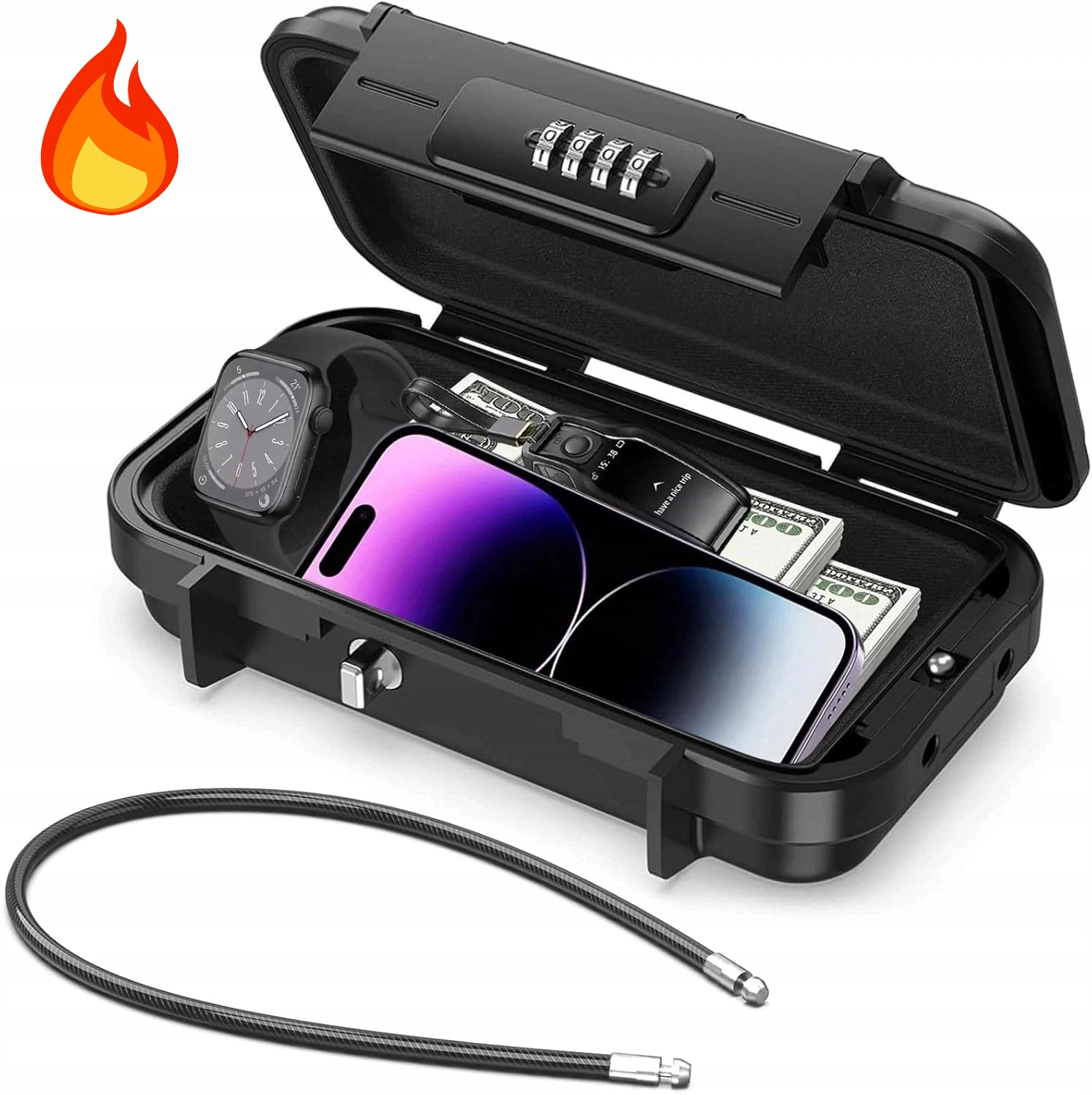 Sejf Przenośny Bezpieczny Z Wytrzymałym Materiałem Abs Do Przewozu Ważnych