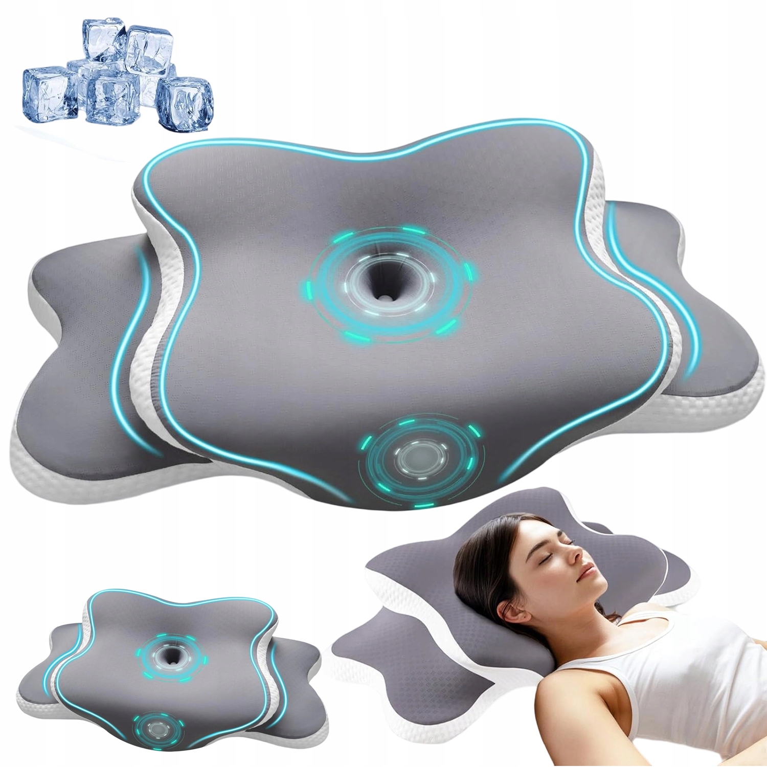 Poduszka Z Pianki Memory Ergonomiczny Dwa Wysokości 10/14CM