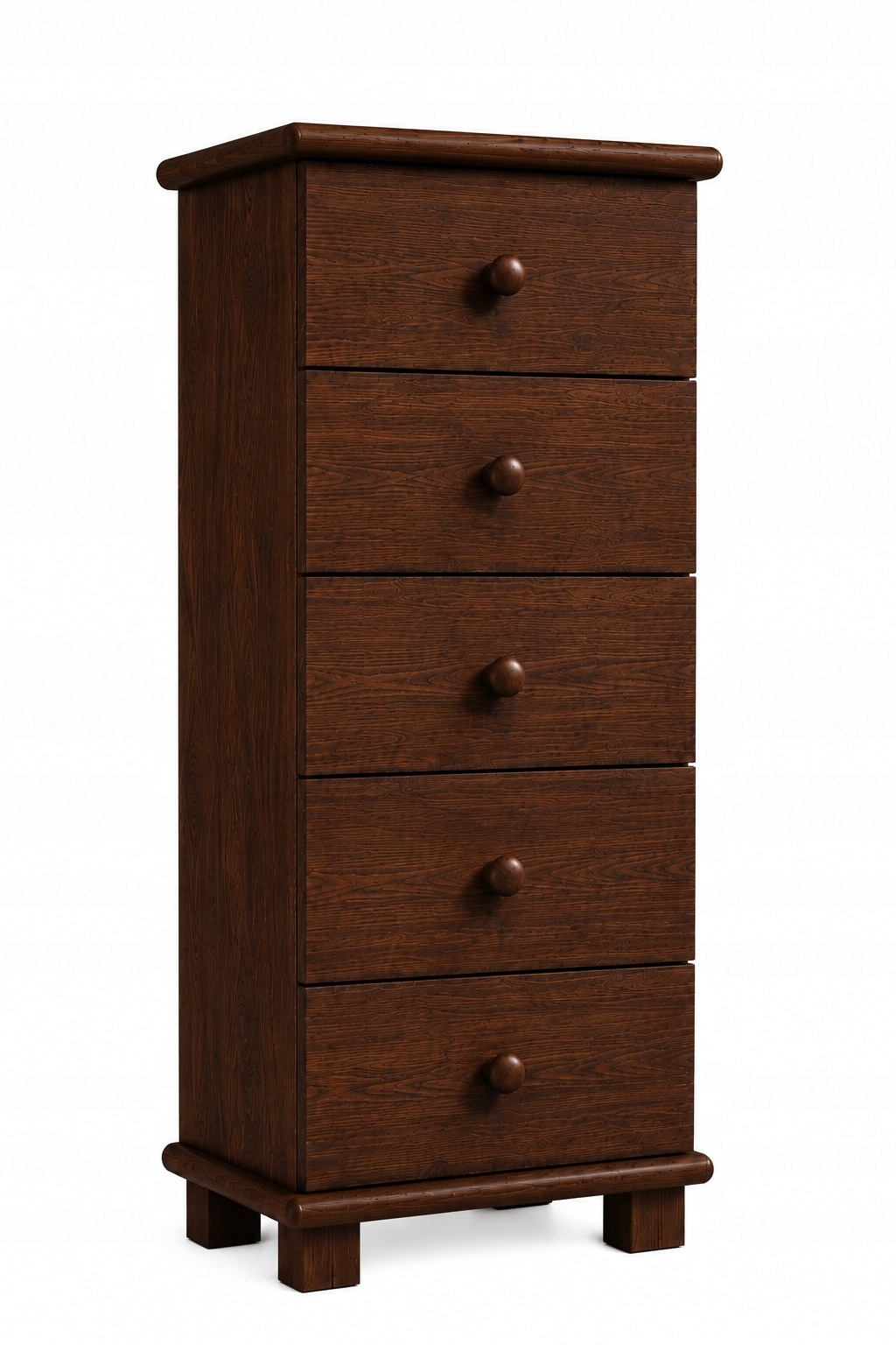 Komoda Dřevěná Skříňka Ořech 40X120 cm Borovicová Zásuvky KN24