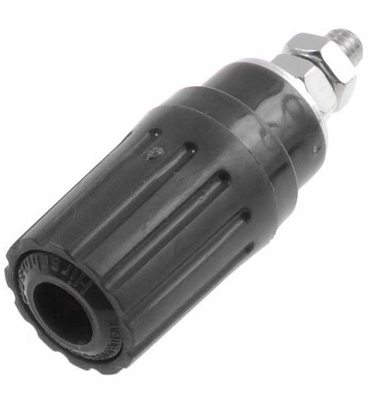 Gniazdo laboratoryjne izolowane 4mm M4, 35/16A, czarne, PKI 100 SW