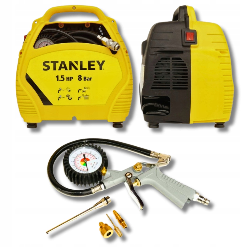 Kompresor kompresora Stanley bezolejový 8bar 1100W Sada