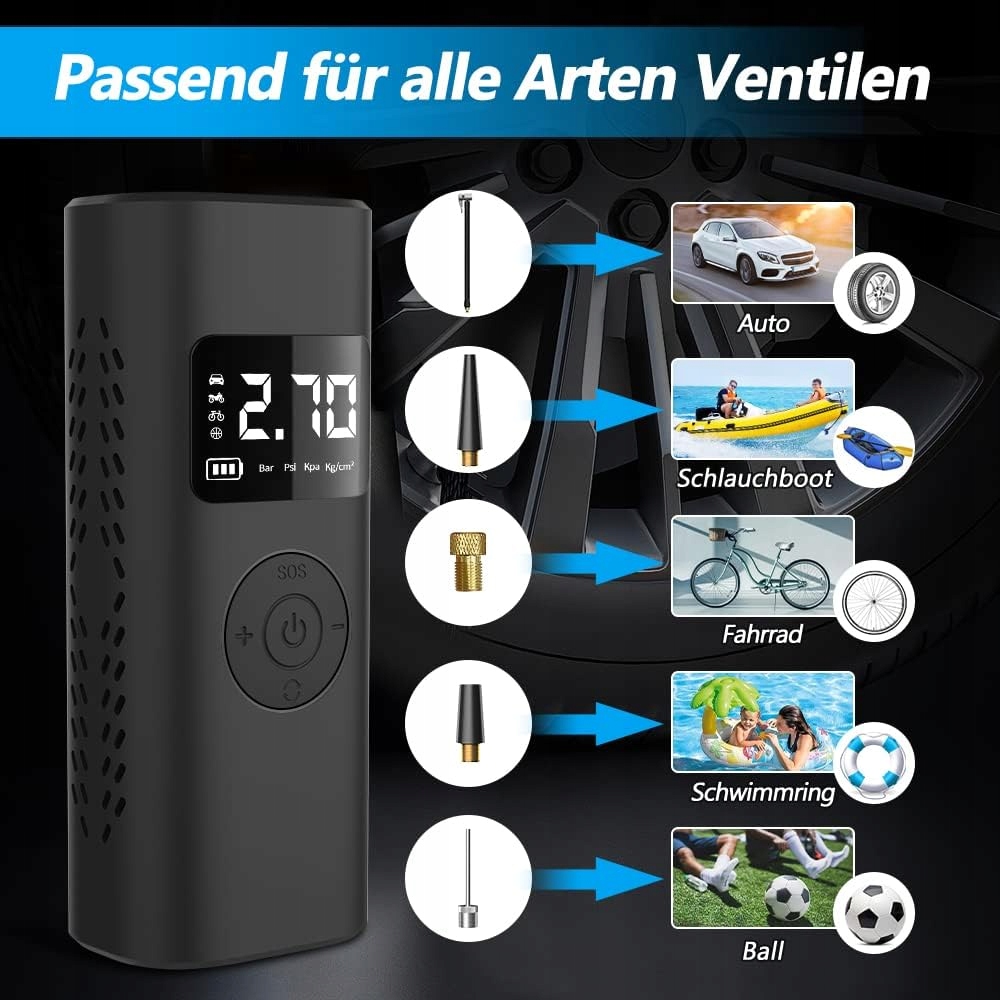 KOMPRESOR POMPKA DO OPON AWESAFE INFLATOR BEZPRZEWODOWY MOCNY +AKCESORIA Marka inna