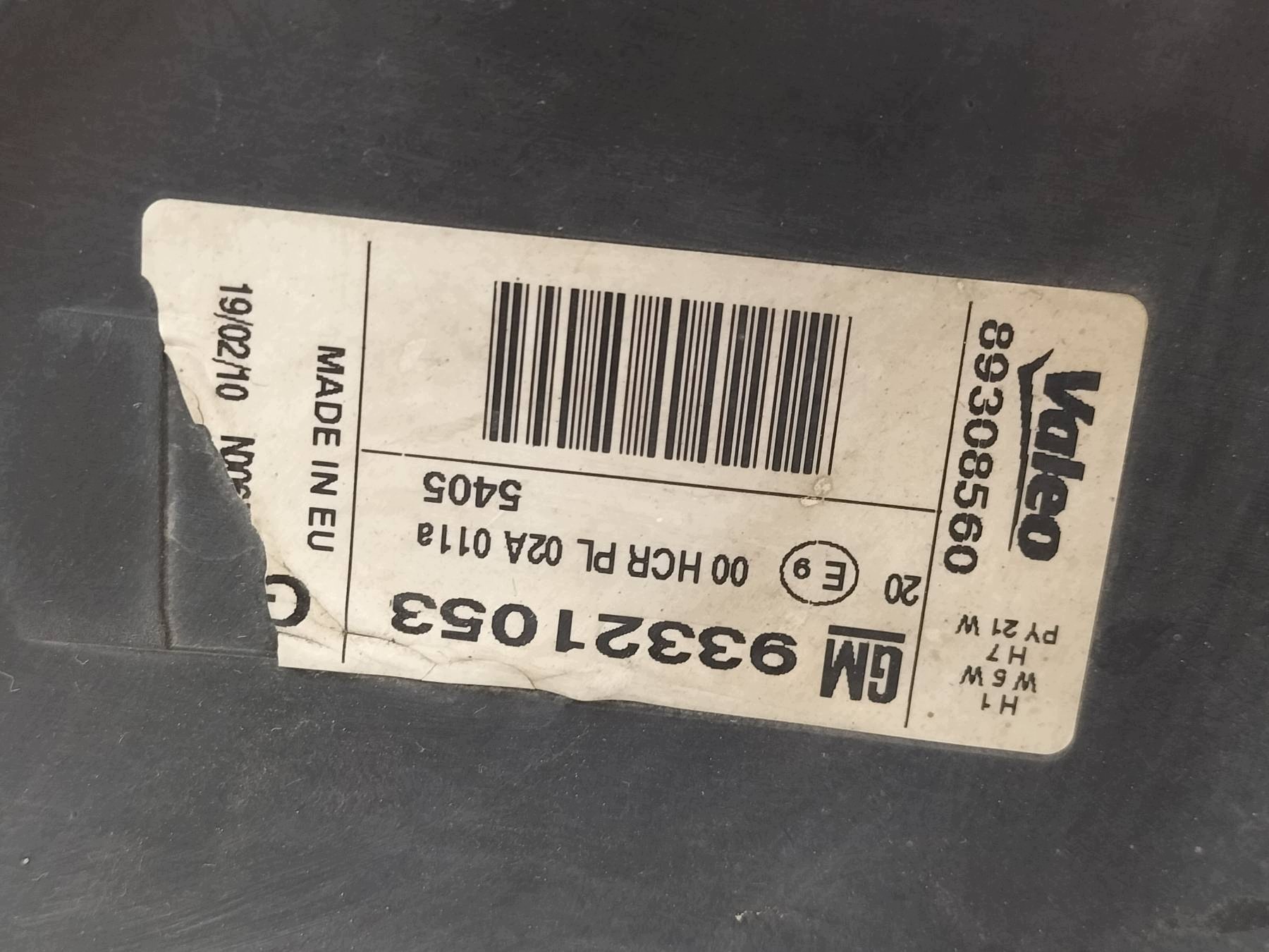 light front right EU 93321053 Opel Meriva and (2002-2010) A