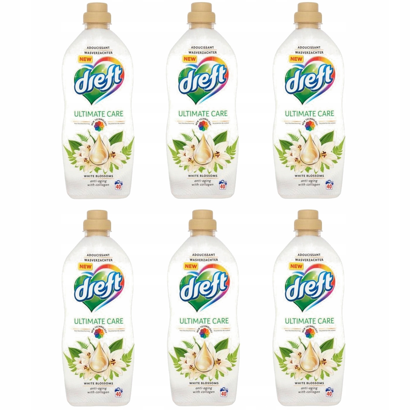 Levně Aviváž Dreft White Blossoms 40 praní 6x 1 l
