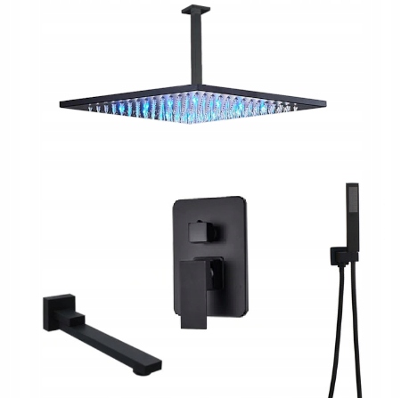Podomietková Sada Čierna Matná Dažďová Sprcha Box
