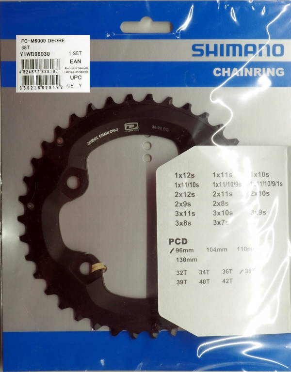 Tarcza Shimano 38T-BG Deore FC-M6000-2/B2