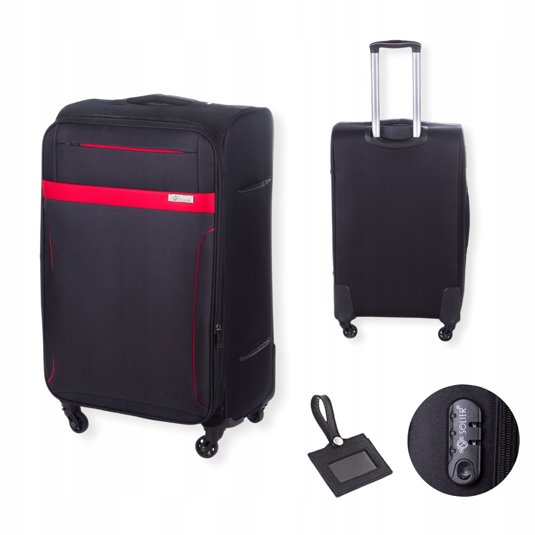 Látkový cestovní kufr Velký na kolečkách XXL měkký, prostorný, Barvy