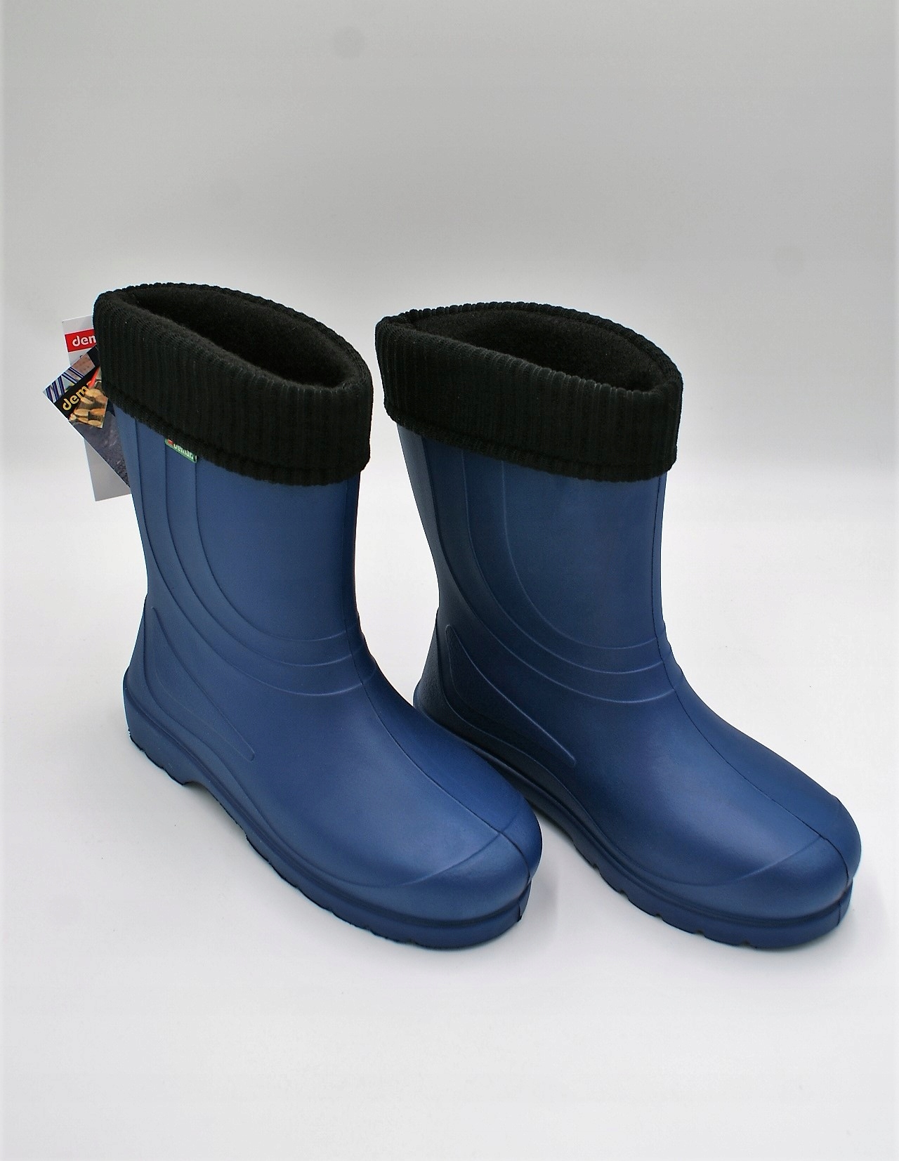 KALOSZE NIEBIESKIE OCIEPLANE DEMAR LAURA PIANKOWE Wysokość do połowy łydki