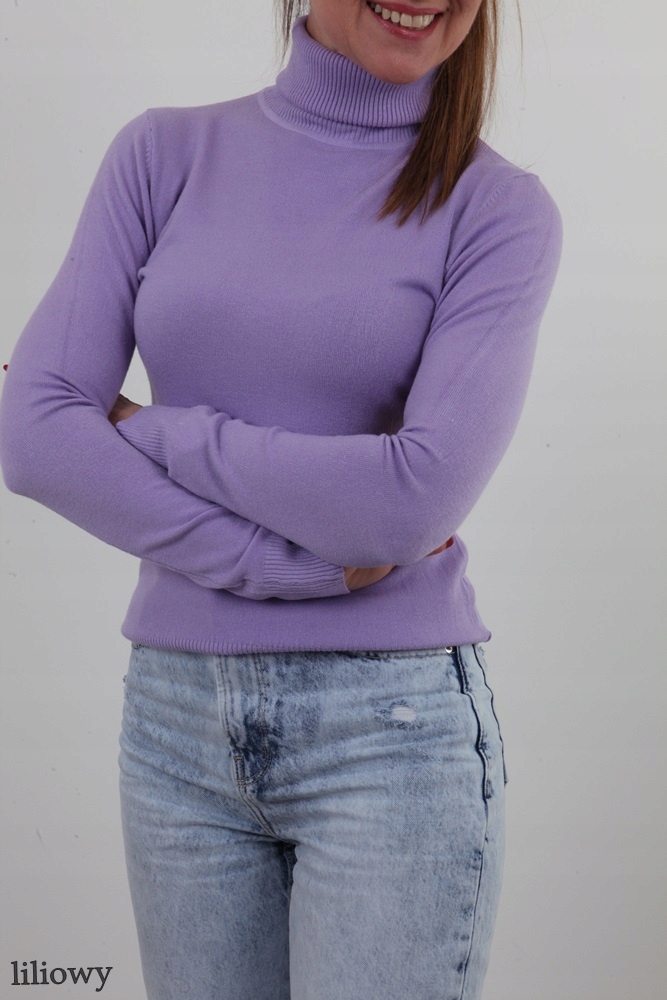 KLASYCZNY DOPASOWANY GOLF SWETEREK GŁADKI GOLFIK KOLORY XL Kolor wielokolorowy