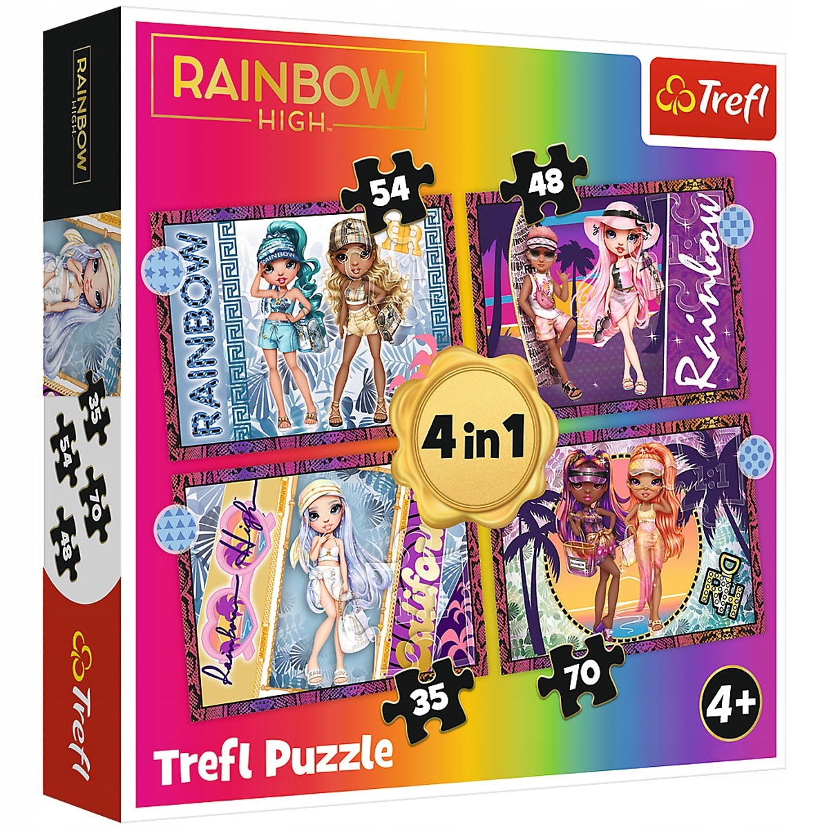 

34614 Trefl Puzzle 4w1 Modne Laleczki Rainbow Hi