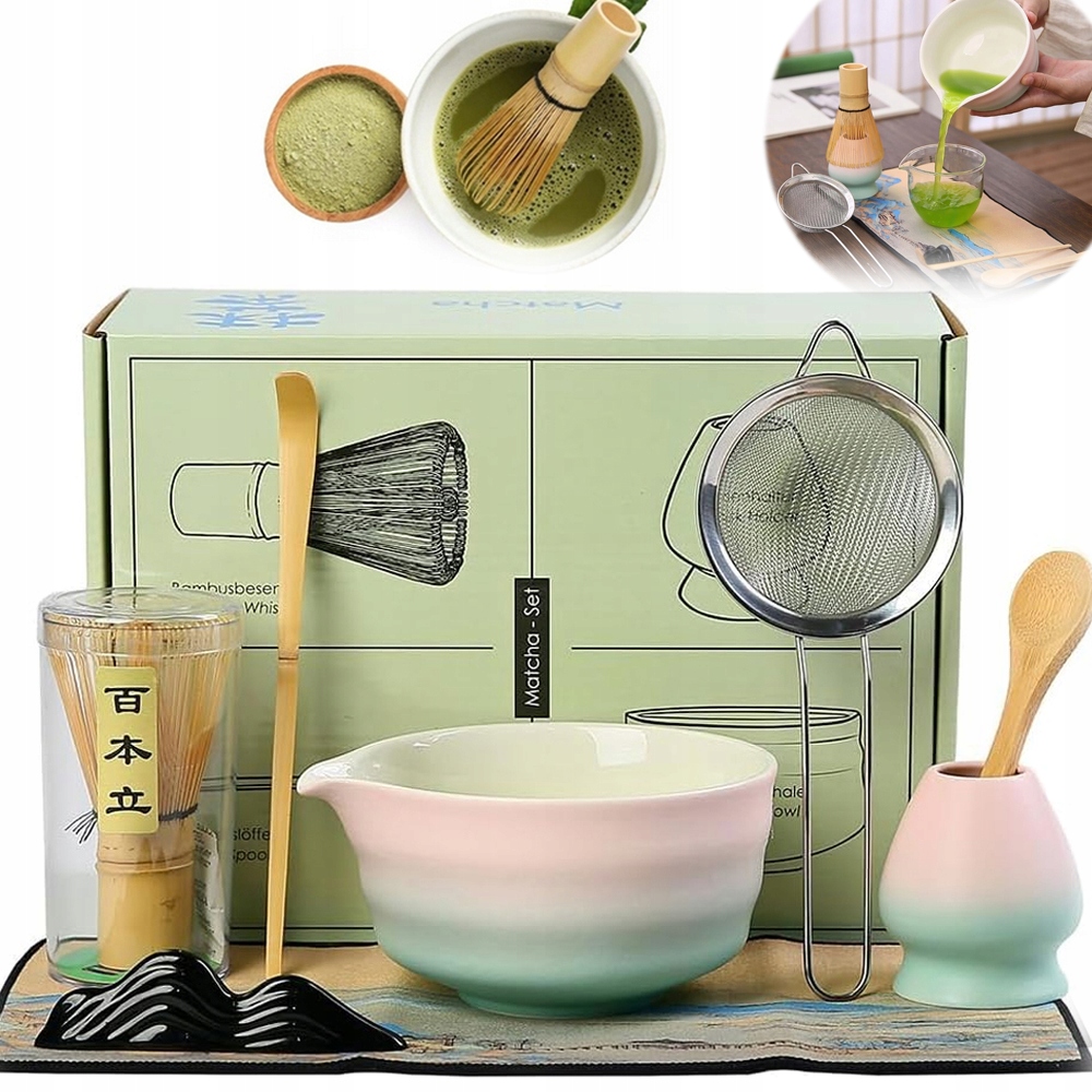 Bambusowy Zestaw Do Robienia Matchy Trzepaczka Łyżka Przesiewacz Matcha 8EL