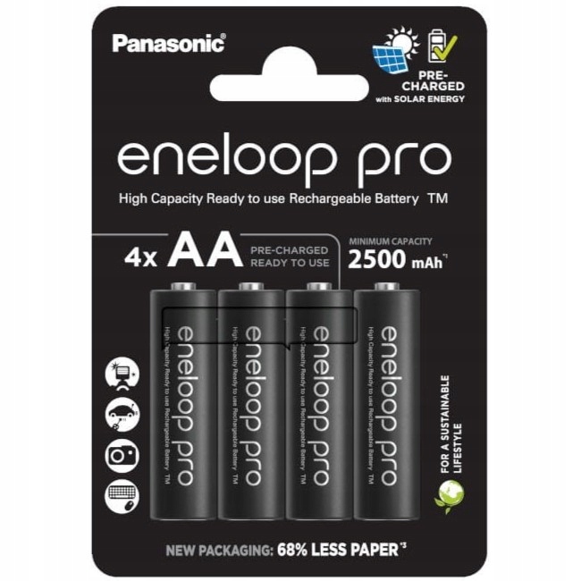 Dobíjecí baterie Thickfingers Panasonic eneloop Pro Aa 2500mAH 4 ks