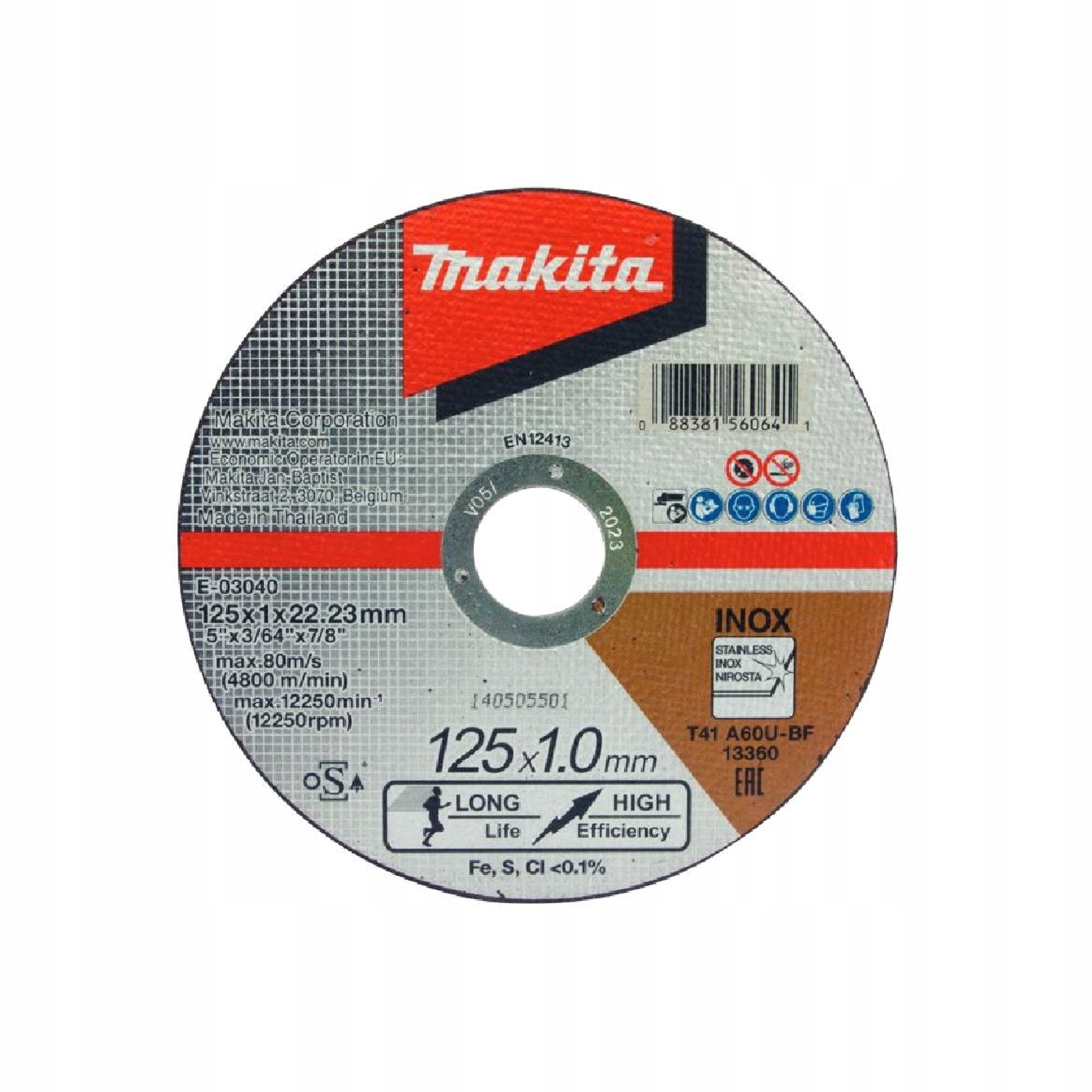 

Tarcza Tnąca Extra Cienka 125X1X22 E-03040 Makita