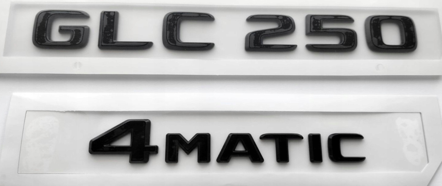 Mercedes-Benz Glc 250 4MATIC emblém znak logo nápis čierny