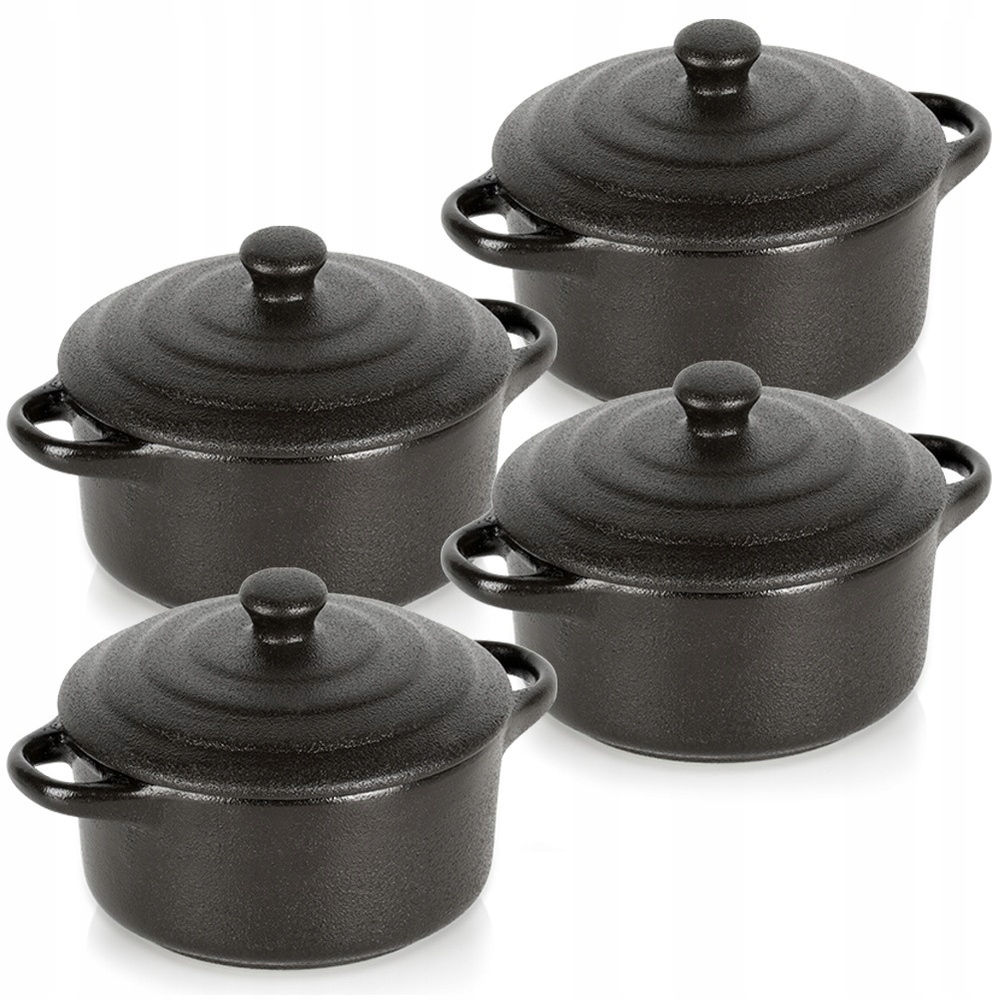 4x Zapékací nádoba žáruvzdorná miska kokilka s víkem 150 ml