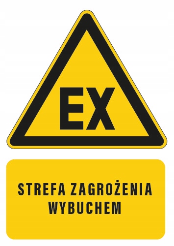 

Tabliczka Strefa Zagrożenia Wybuchem 10,5x14,8