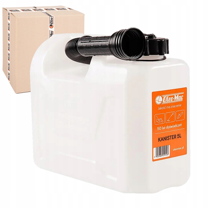 KANISTER ZBIORNIK NA PALIWO OLEO-MAC LEJEK 5L PRZEZROCZYSTY BIAŁY