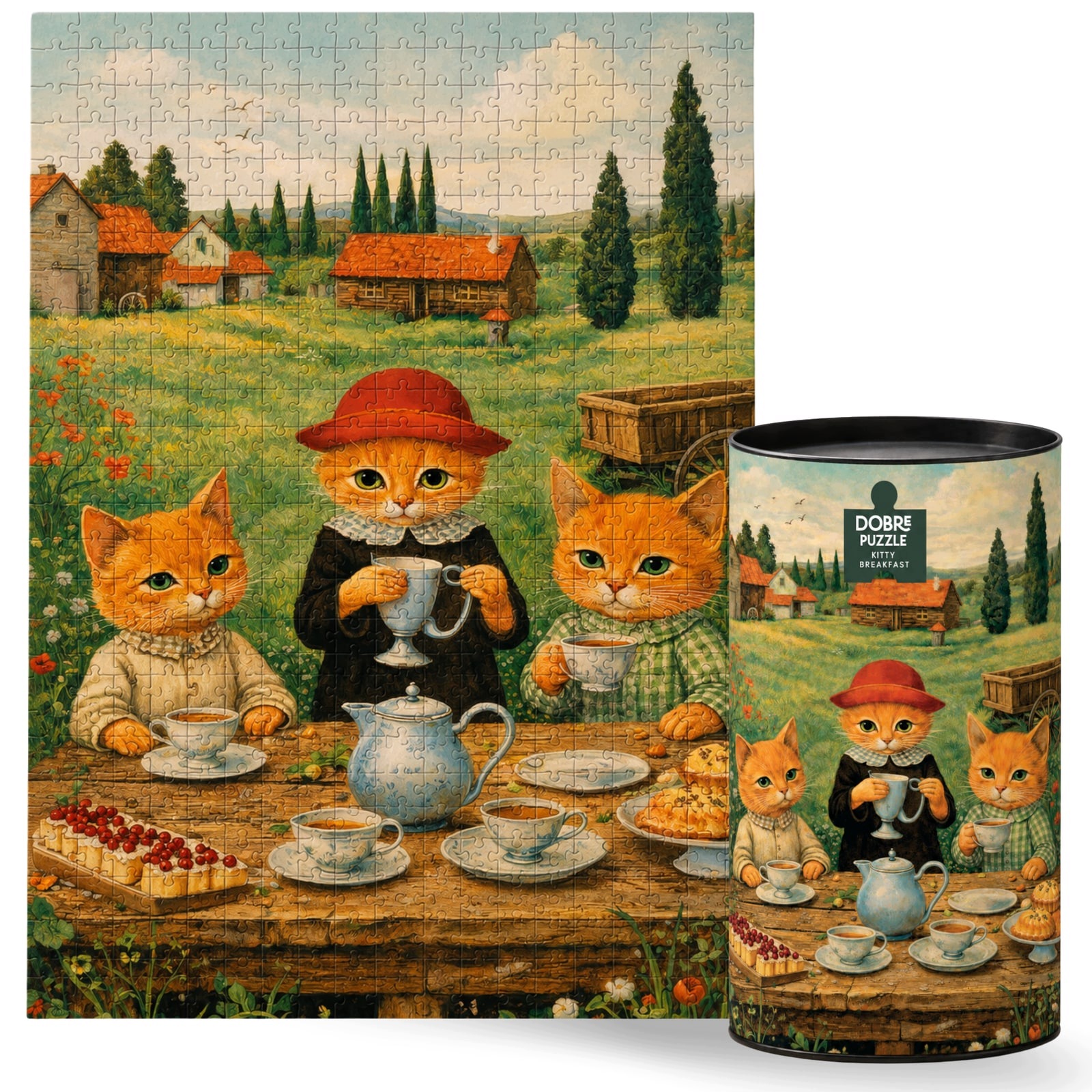 Puzzle 500 elementów Kitty Breakfast w tubie Dobre Puzzle