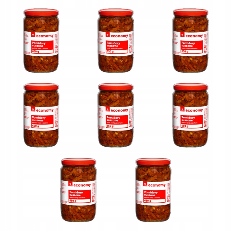 Tge Pomidory suszone paski w oleju z ziołami 650 g X8