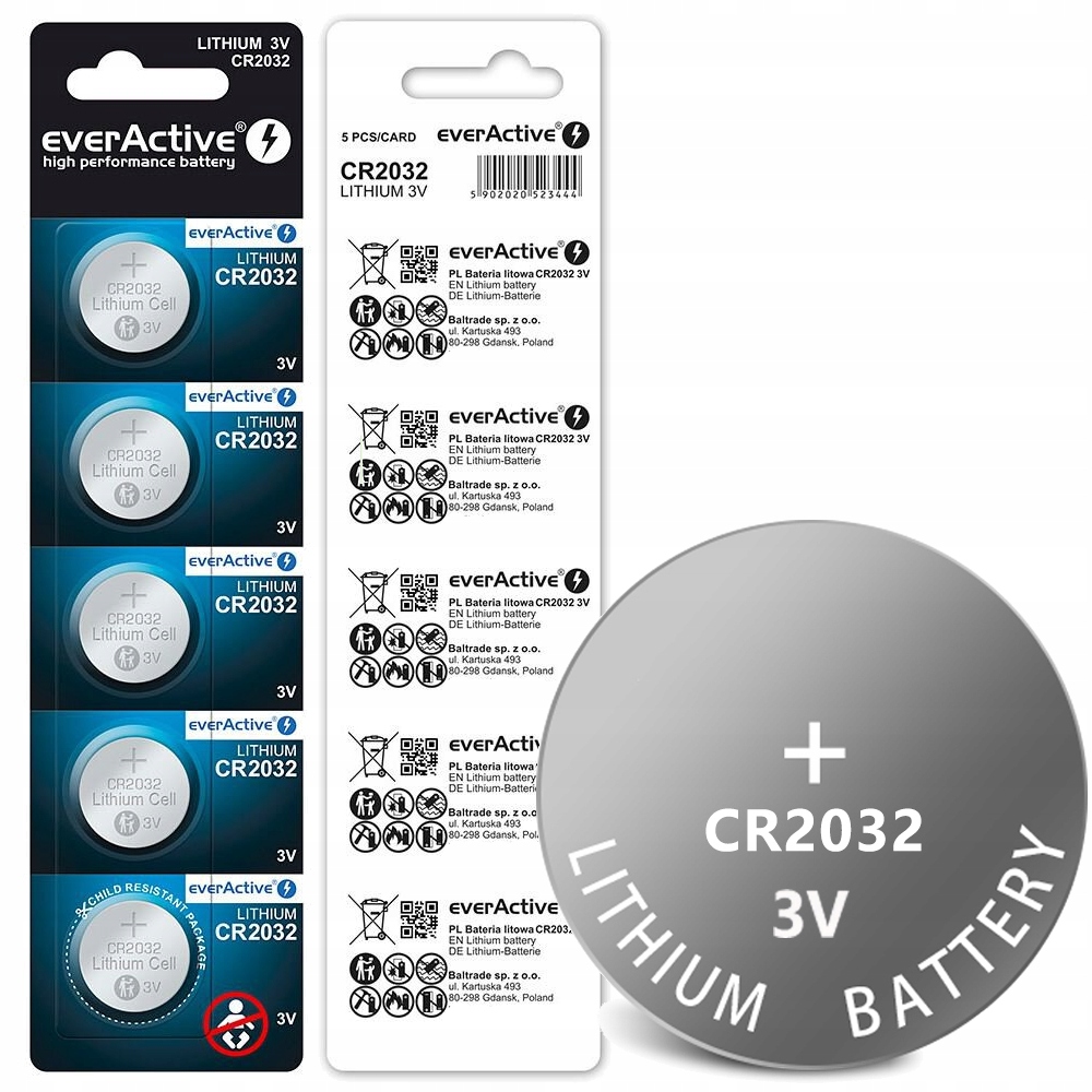 

Bateria CR2032 Baterie Guzikowa Litowa 3V 5szt