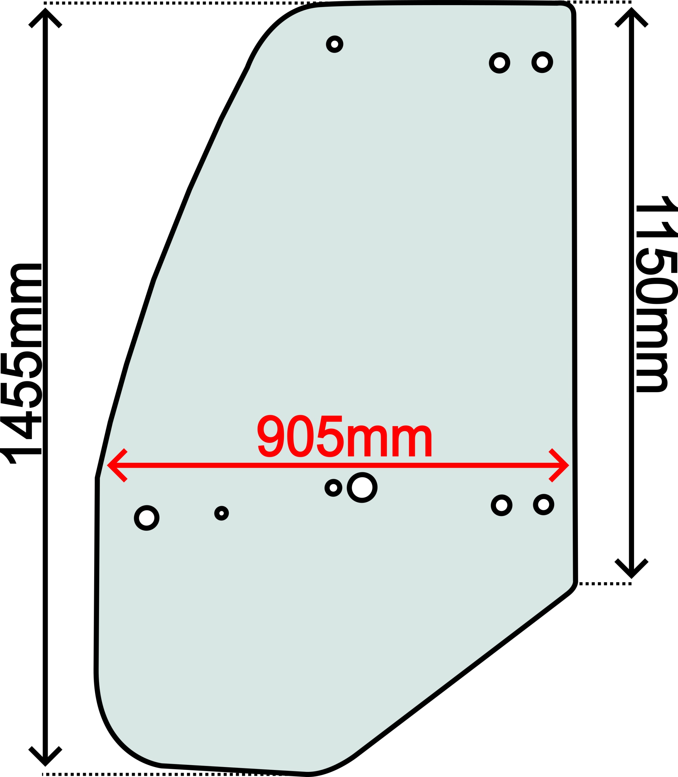 SZYBA DRZWI LEWA KOMATSU SERIA WA (0032)