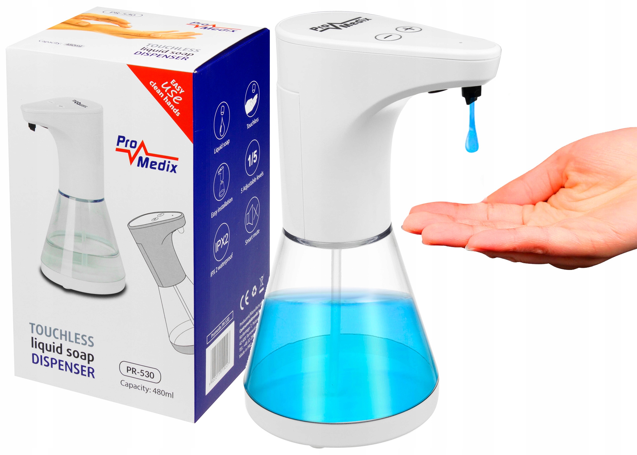 

Bezdotykowy automatyczny dozownik do mydła 480ml