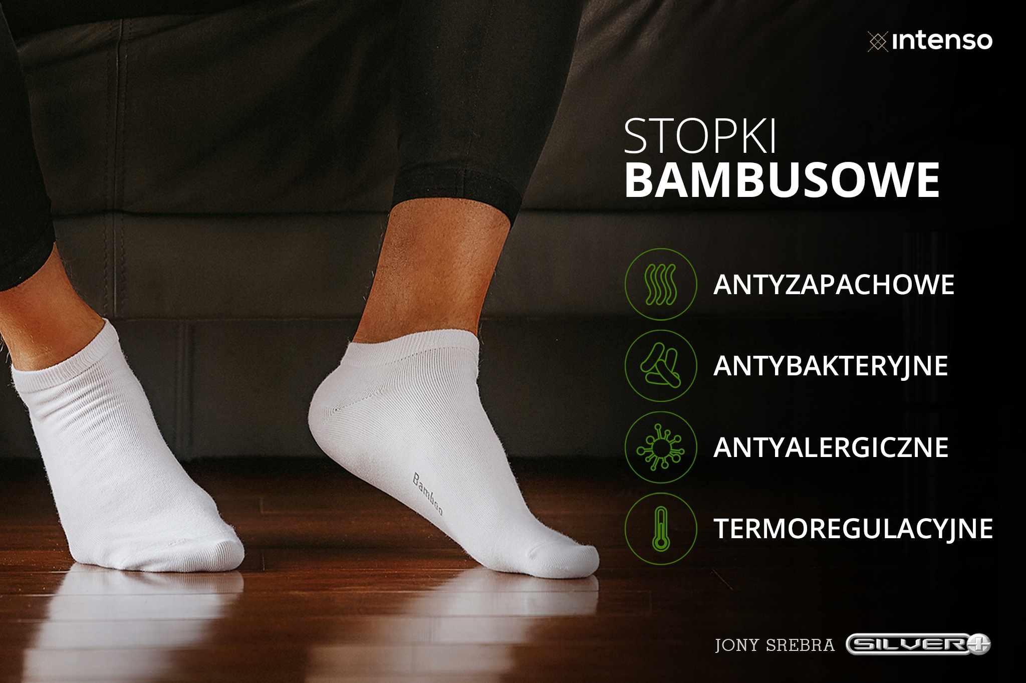 STOPKI MĘSKIE BAMBUSOWE 41-43 +JONY SREBRA BIAŁE Model 1429