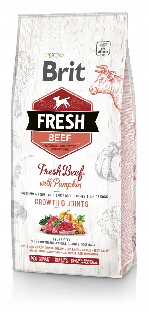 Levně Brit Fresh Beef & Pumpkin Puppy Large Growth & Joints 12kg