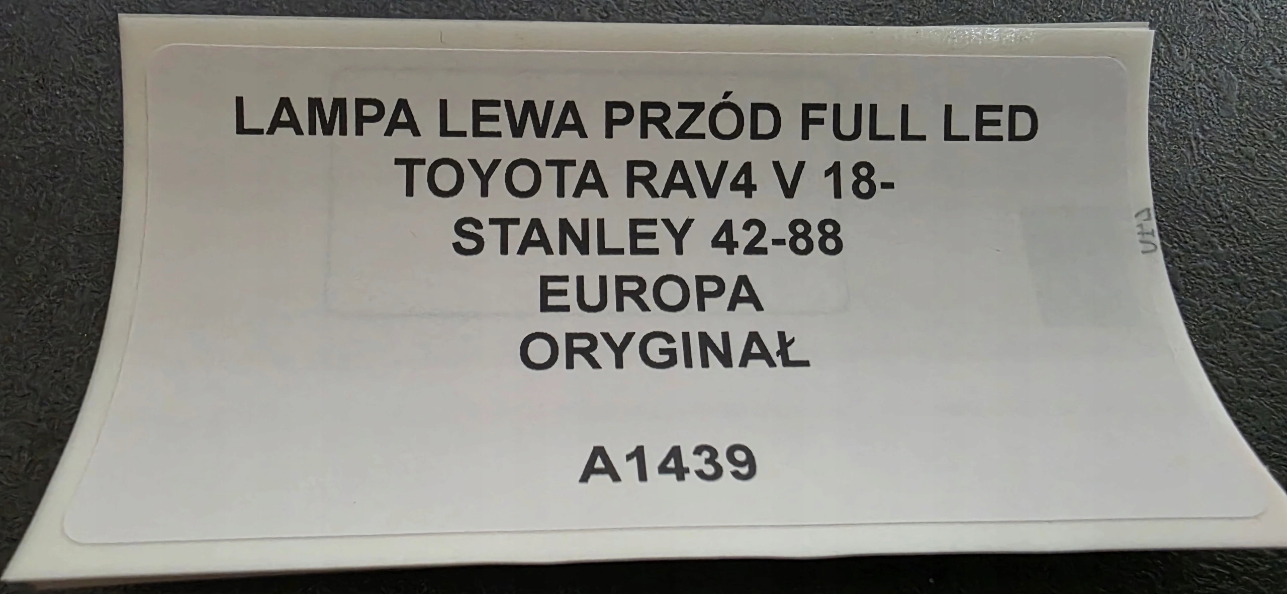 light left front FULL LED TOYOTA RAV4 V 18- original EUROPA STANLEY 42-88