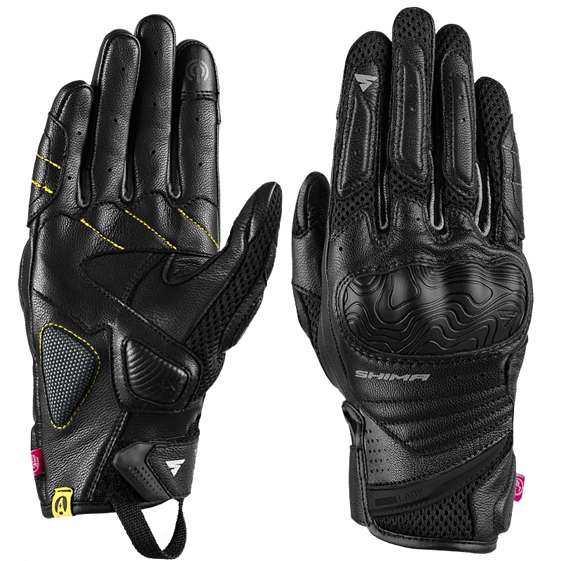 Dámske Motocyklové Rukavice Shima Rush Black