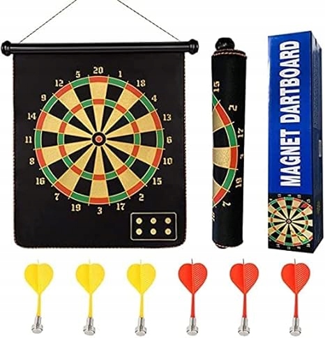 TARCZA MAGNETYCZNA DWUSTRONNA DO GRY W LOTKI DART RZUTKI