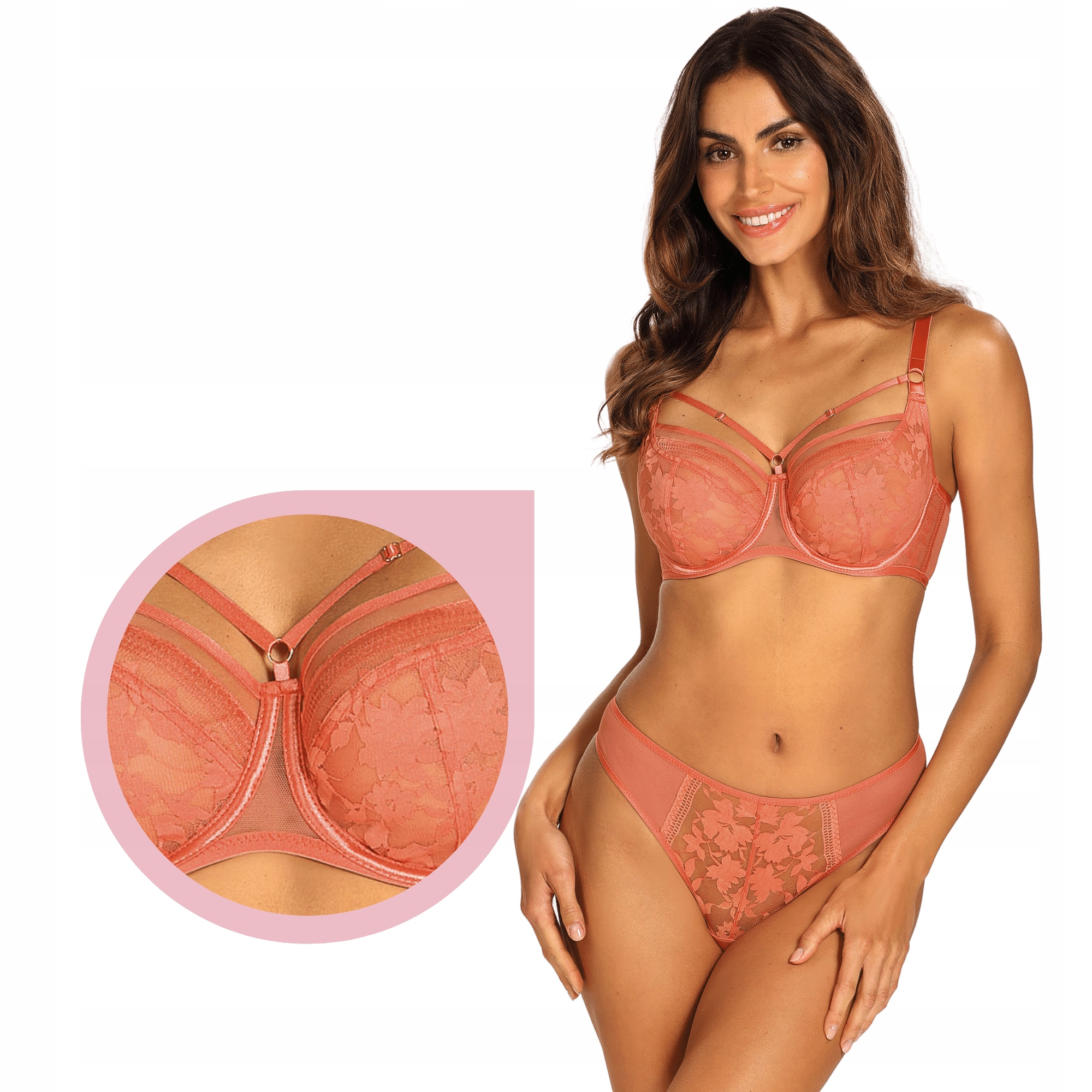 Ewa Bień Orlando B161 měkká podprsenka s korálovou podprsenkou a měkkými proužky 65I