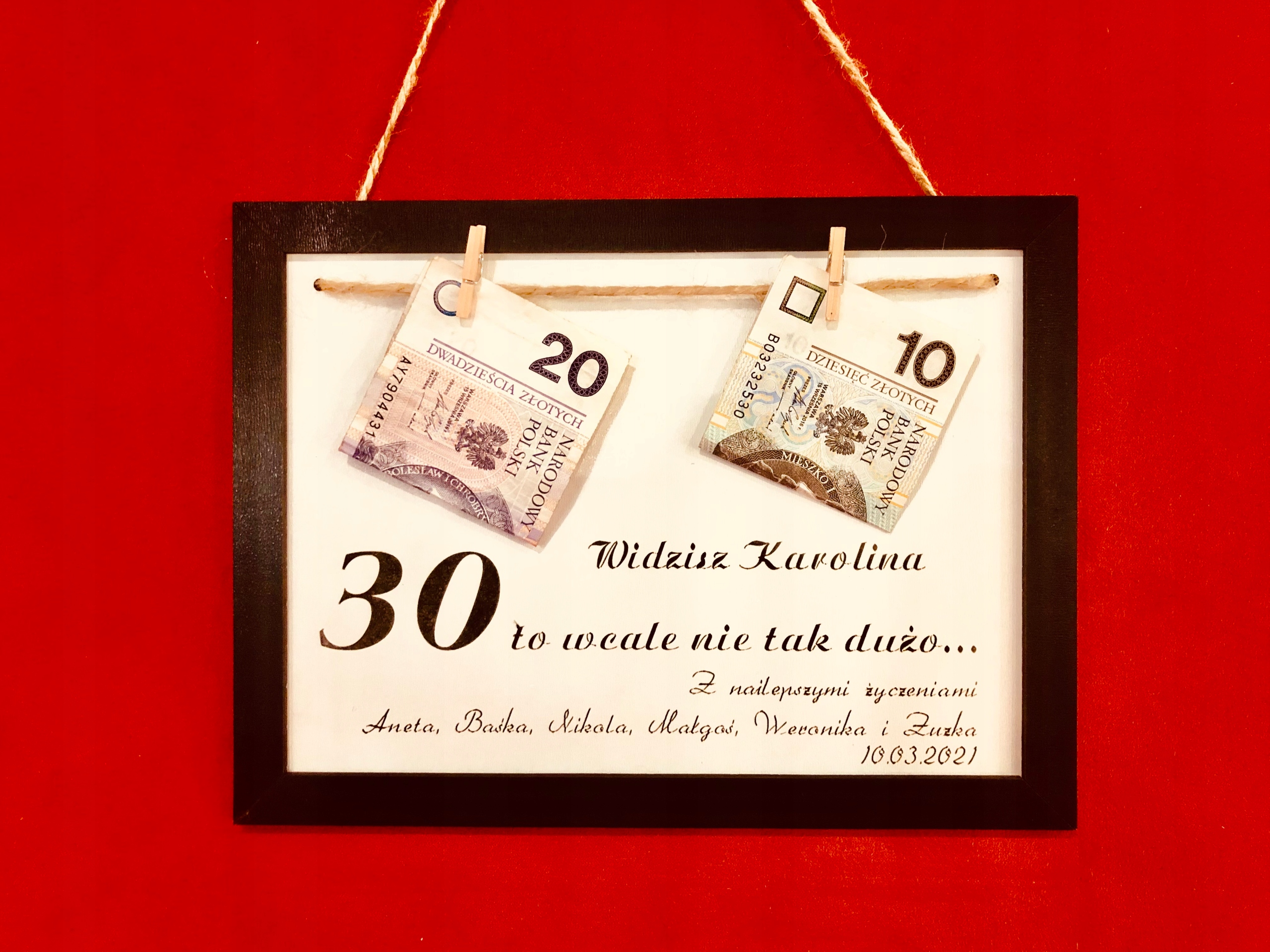 Prezent Urodziny 18 30 40 50 60 70 80 Ramka Wcale. Marka GrawerniaDDZ