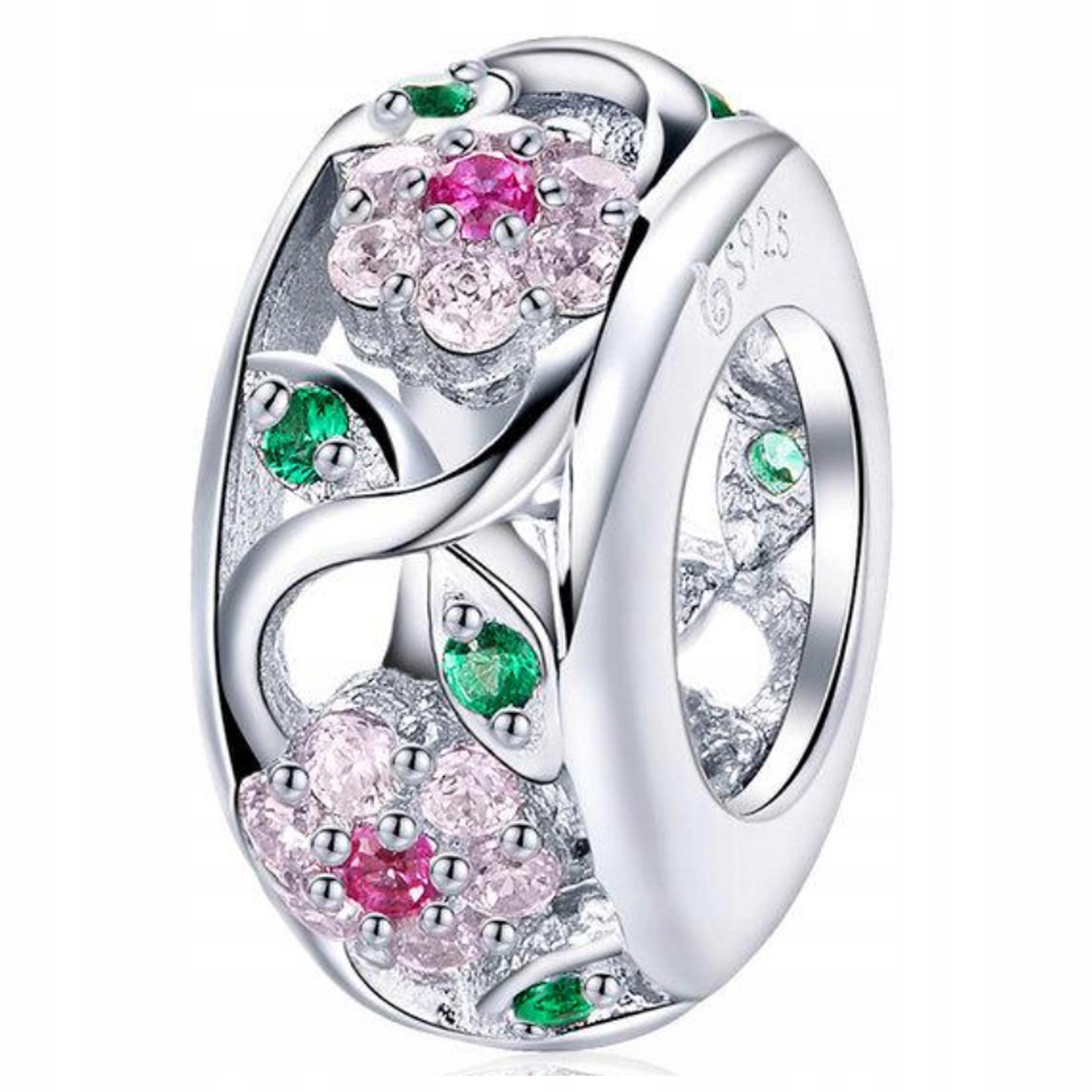 

Charms zawieszka Srebro do pandora Kwiaty cyrkonie